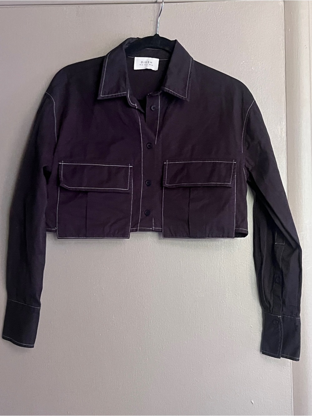 Dissh Cropped Utility top in black
